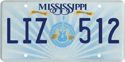 MS license plate LIZ512