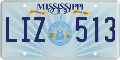 MS license plate LIZ513