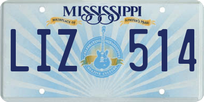 MS license plate LIZ514