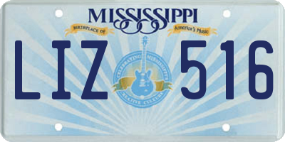 MS license plate LIZ516
