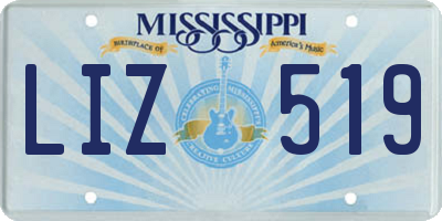 MS license plate LIZ519
