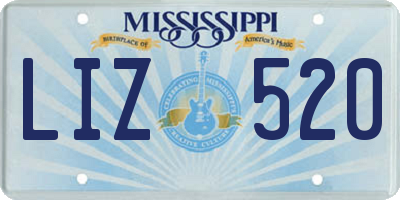 MS license plate LIZ520