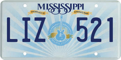 MS license plate LIZ521
