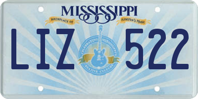 MS license plate LIZ522