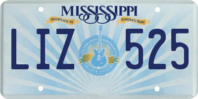 MS license plate LIZ525