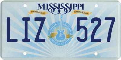 MS license plate LIZ527