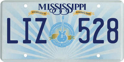 MS license plate LIZ528