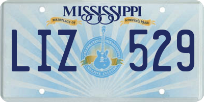 MS license plate LIZ529