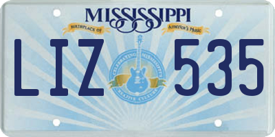 MS license plate LIZ535