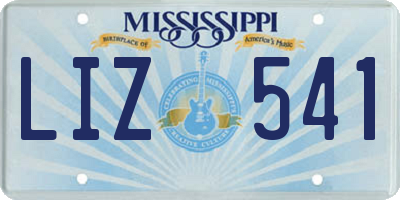 MS license plate LIZ541