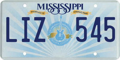 MS license plate LIZ545