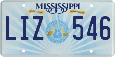 MS license plate LIZ546