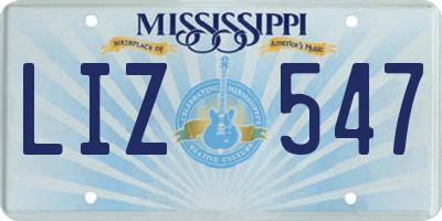 MS license plate LIZ547