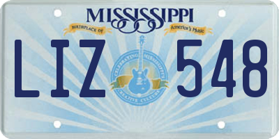 MS license plate LIZ548