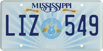 MS license plate LIZ549