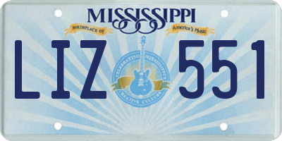 MS license plate LIZ551