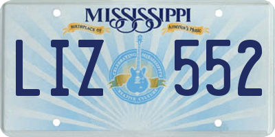 MS license plate LIZ552