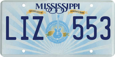 MS license plate LIZ553
