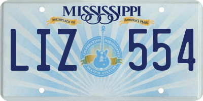 MS license plate LIZ554