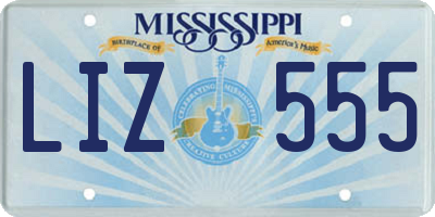 MS license plate LIZ555