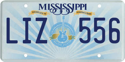 MS license plate LIZ556