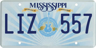 MS license plate LIZ557
