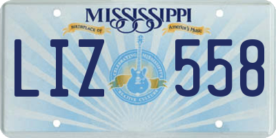 MS license plate LIZ558