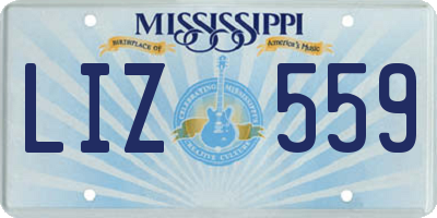 MS license plate LIZ559