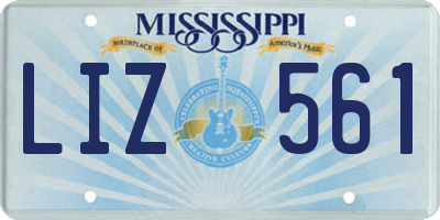 MS license plate LIZ561
