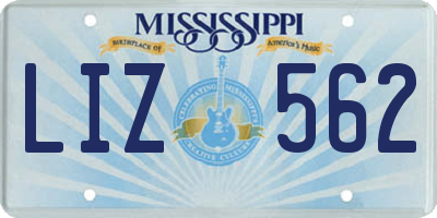 MS license plate LIZ562
