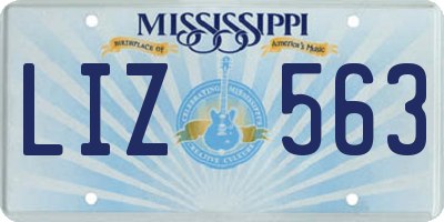 MS license plate LIZ563