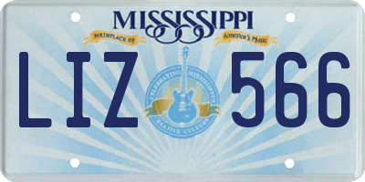 MS license plate LIZ566