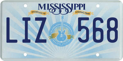 MS license plate LIZ568