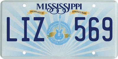 MS license plate LIZ569