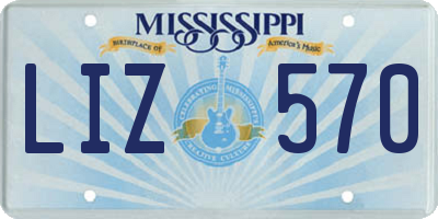 MS license plate LIZ570