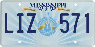 MS license plate LIZ571