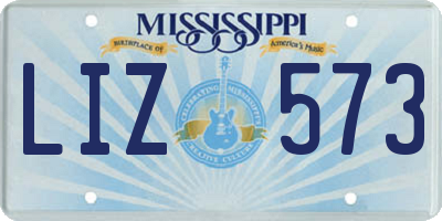 MS license plate LIZ573