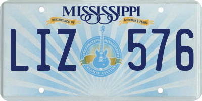 MS license plate LIZ576