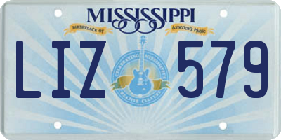 MS license plate LIZ579