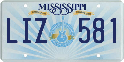 MS license plate LIZ581