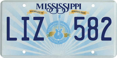 MS license plate LIZ582