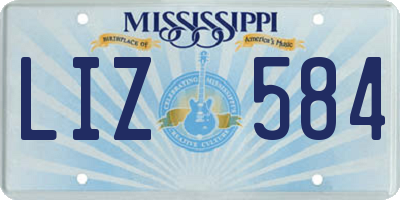MS license plate LIZ584