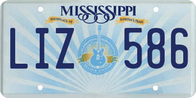 MS license plate LIZ586