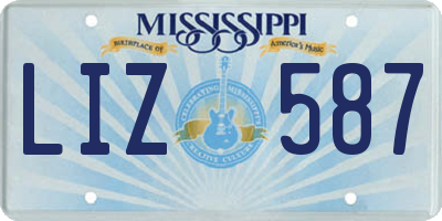 MS license plate LIZ587