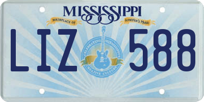 MS license plate LIZ588