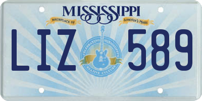 MS license plate LIZ589