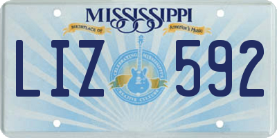 MS license plate LIZ592