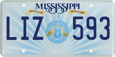 MS license plate LIZ593