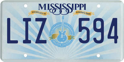 MS license plate LIZ594