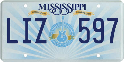 MS license plate LIZ597